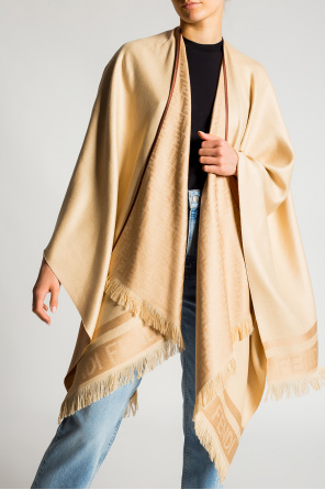 FENDI＊Poncho バンダナ シルクポンチョ＊送料込 ☆FENDI (フェンディ）☆ FFロゴ ウール シルク ポンチョ (FENDI